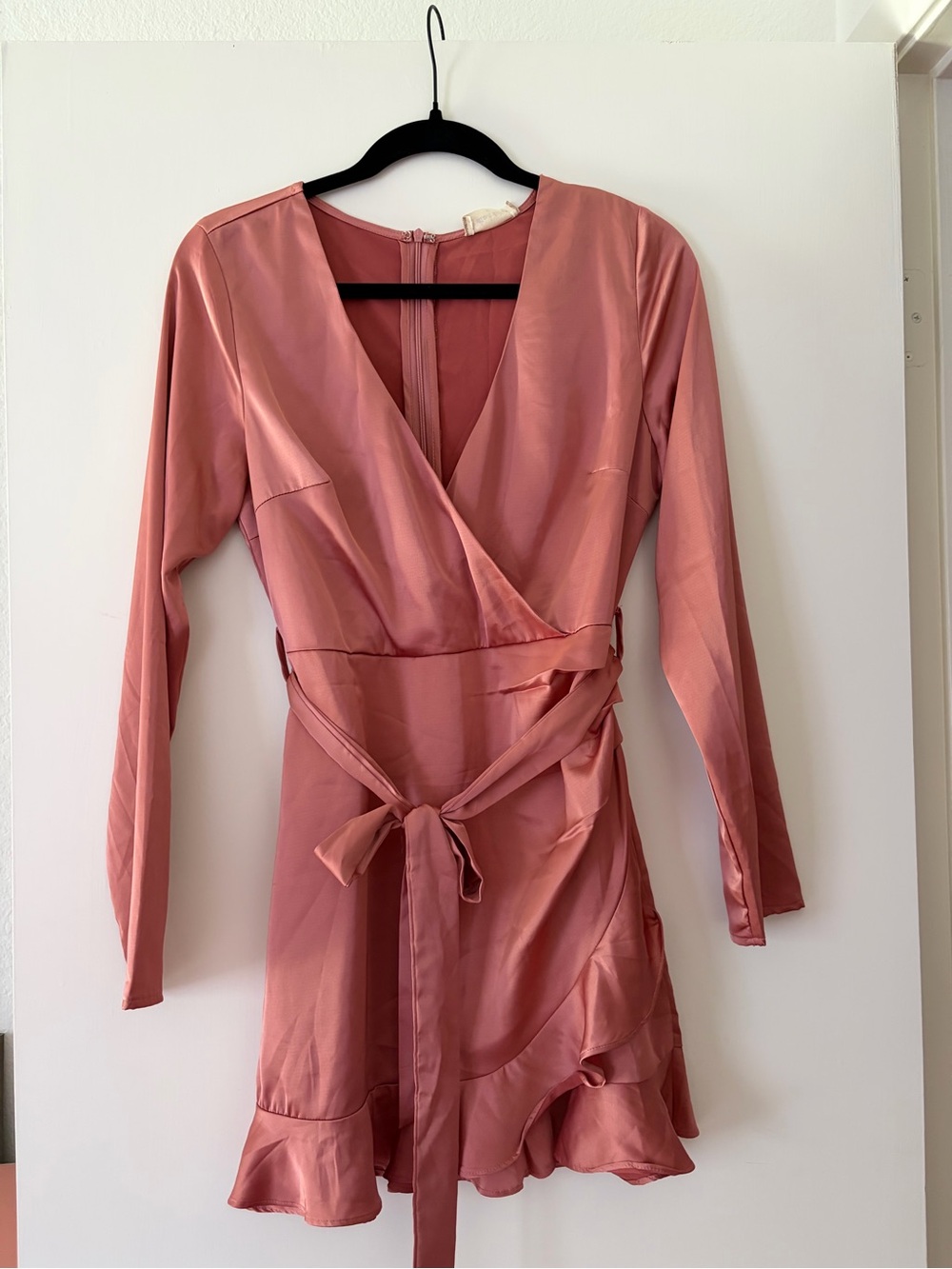 Altar'd State Mauve Pink Wrap Long Sleeve Mini Dress